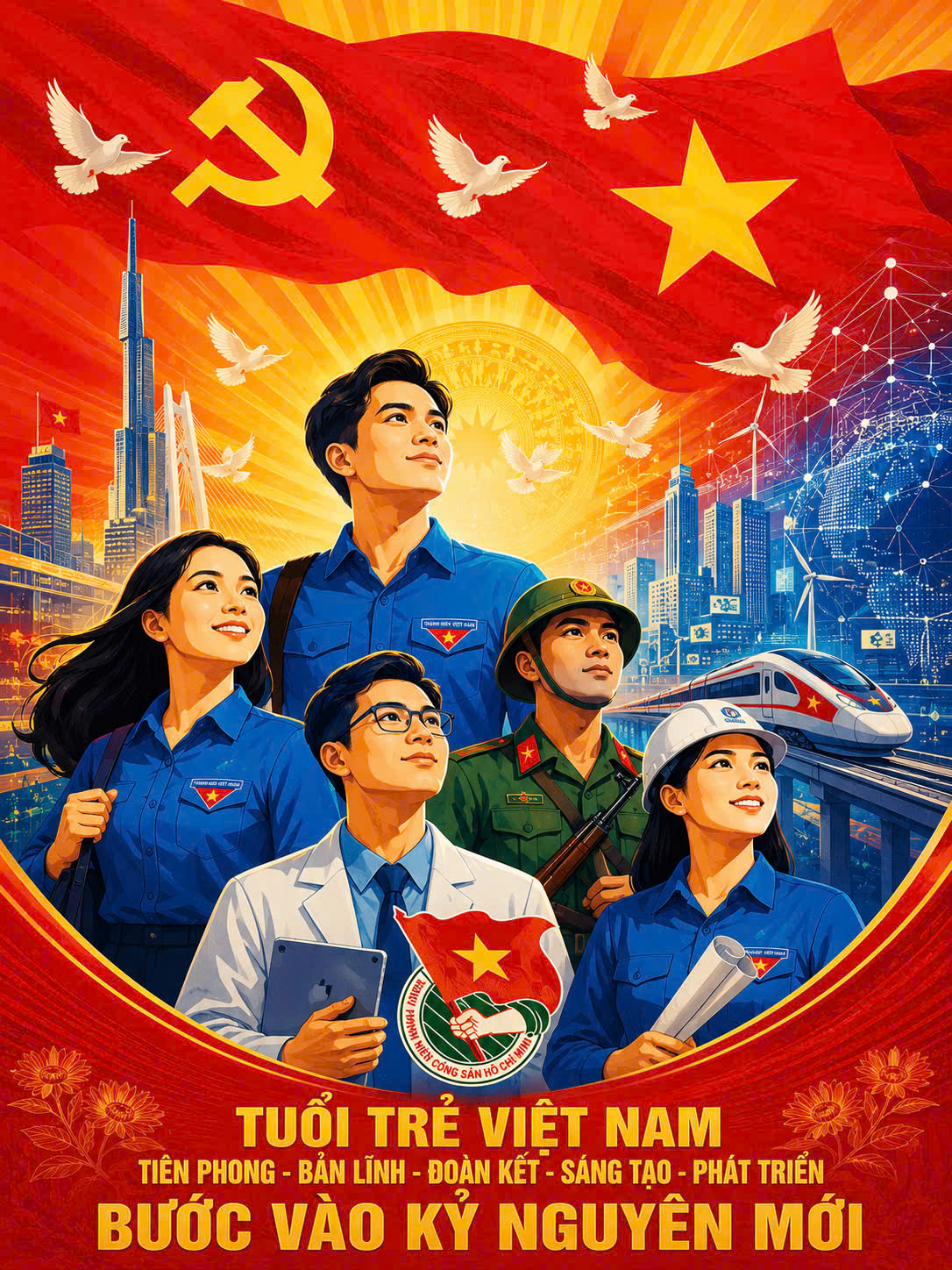 Tuổi trẻ Việt Nam tiên phong, bản lĩnh, đoàn kết, sáng tạo, phát triển bước vào kỷ nguyên mới
